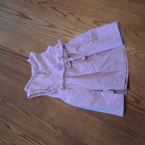 Size 12M Please Mum baby girls pink and white checked dress - Picture 3 of 10